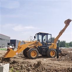两头忙挖掘装载机小型多功能前铲后挖设备工程用水泥螺旋搅拌铲