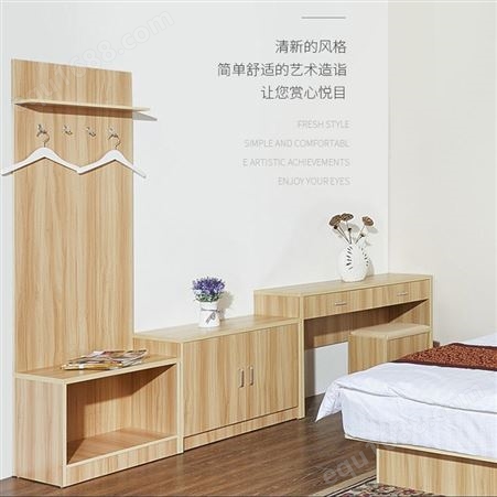 简易经济型民宿酒店单人木质床卧室家具定制